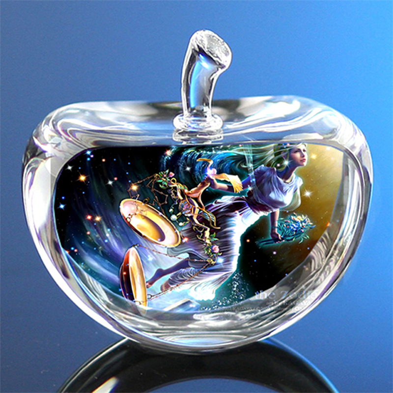 Paper Weight Crystal - 80mm Crystal Zodiac Sign Glass Constellation