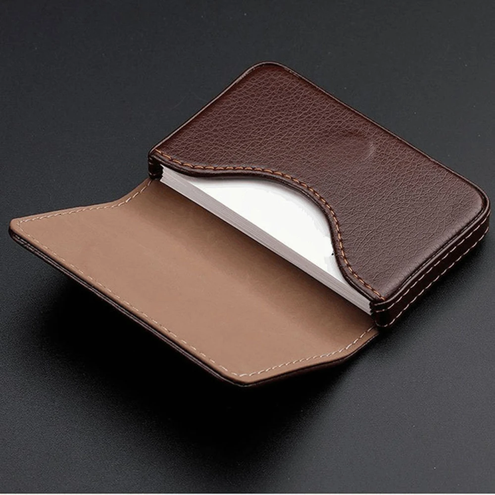 Sized Stitched PU Leather Cred - Index Card Holder 评论和价格