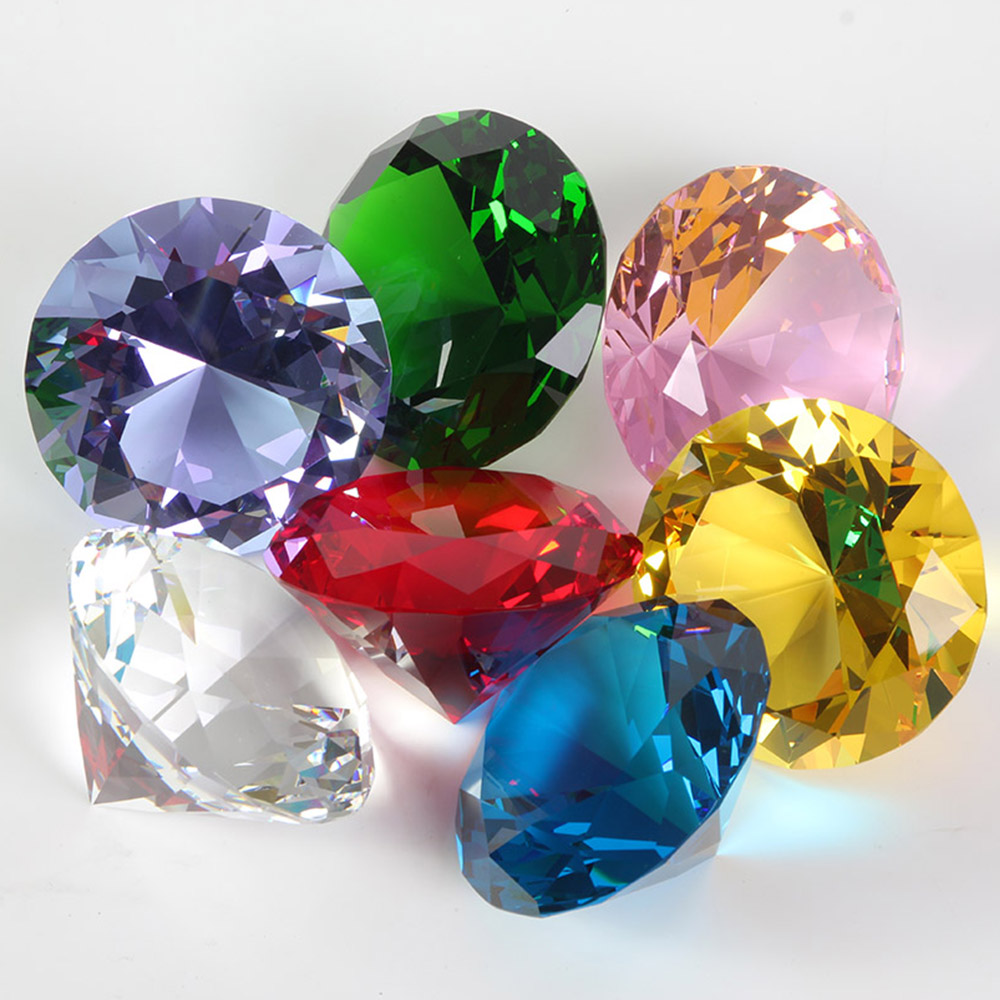 10 Colors Crystal Diamond Shap - Paper Weight Crystal 评论和价格